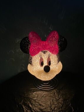 Vintage Minnie Mouse Melted Popcorn Night Light Disney Table Accent Lamp